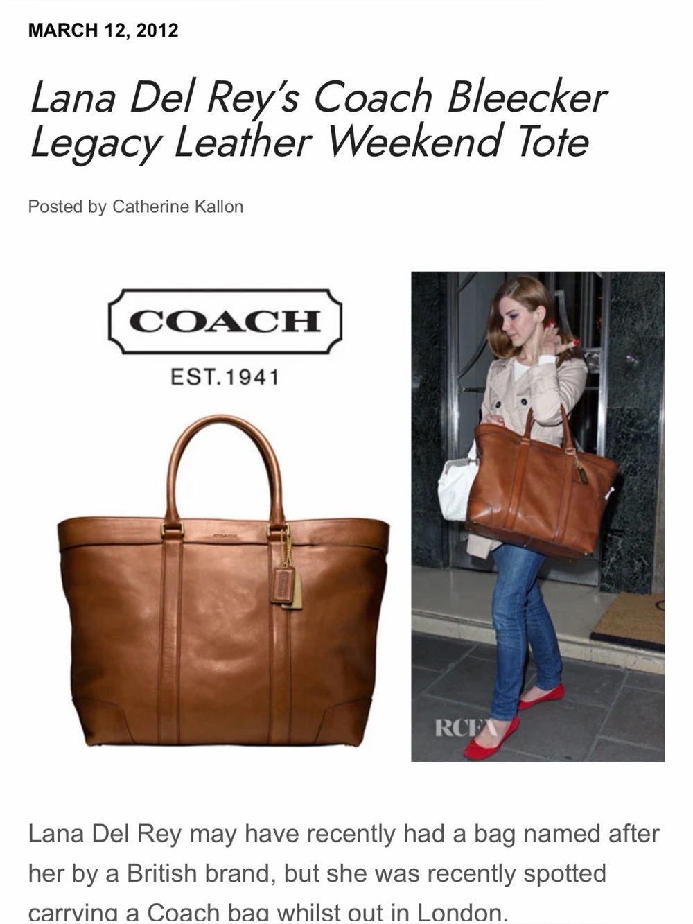 Coach Bleecker Legacy Weekend Tote Cognac Leather XLarge Heritage Carryall